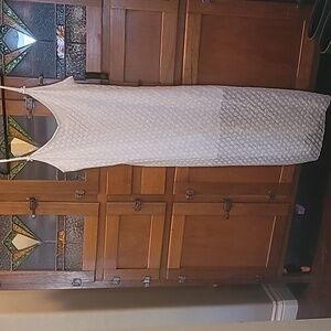 XXL maxi white spaghetti strap dress